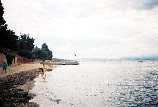 In the background - the famous Athos Peninsula