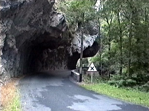 Route cut into the rocks of Pyrnes - on our way to AndorraSome 17 years later, I drove on similar road, only on a different continent.