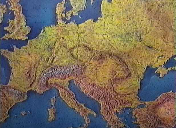 Map of Europe ont the wall in our living room