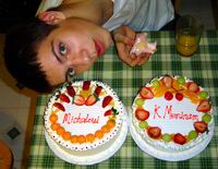 Michal got two cakes for his nameday (September 2004) Michal got two cakes for his nameday (September 2004)