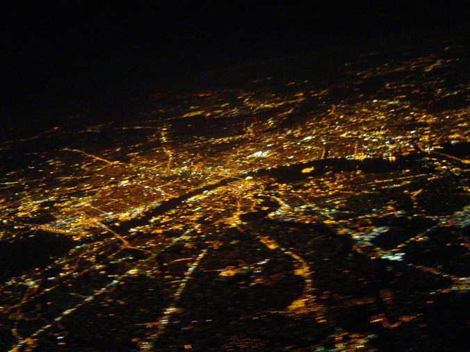 A nice night flight to New York (February 2005)