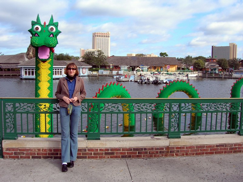 Milena with all-Lego Lochness Monster