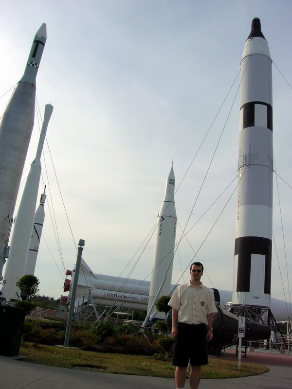 Stan in rocket garden.