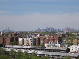 A view from Verrazano Bridge to Brooklyn, Manhattan, and Jersey City (May 2006)
