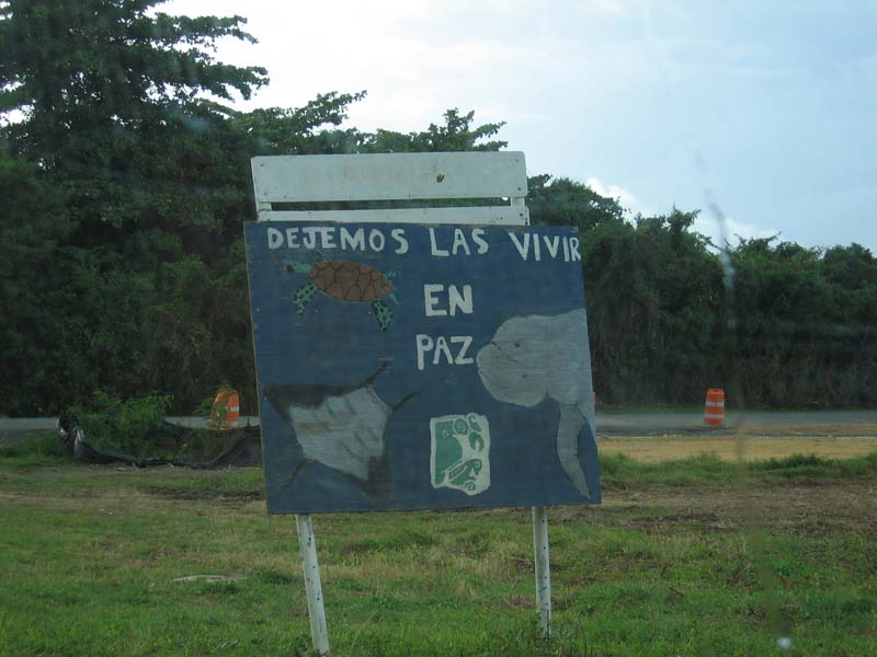 A sign off the bunkers area