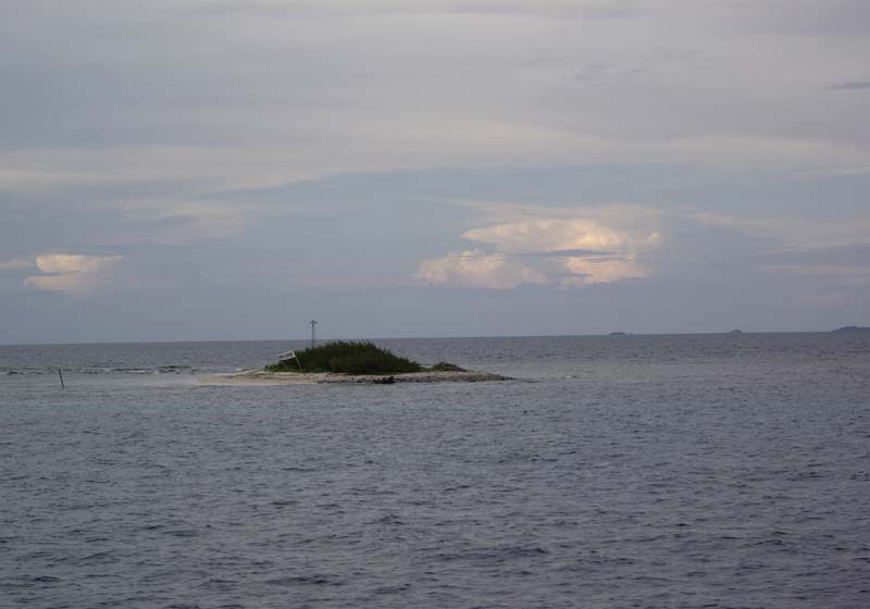 Tom took this picture of an election banner placed on the tiny little island lost in the ocean