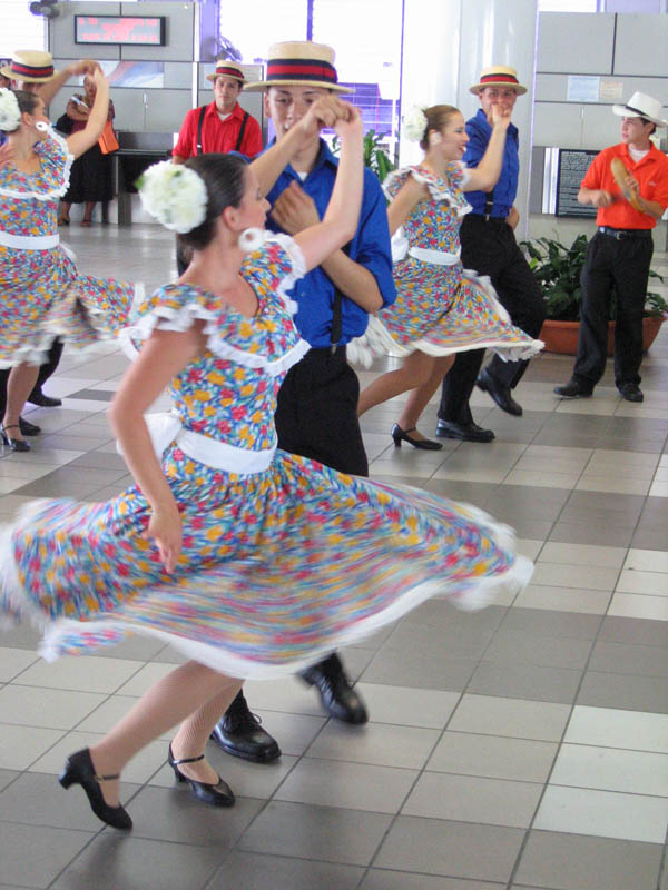 Dancers at the airport