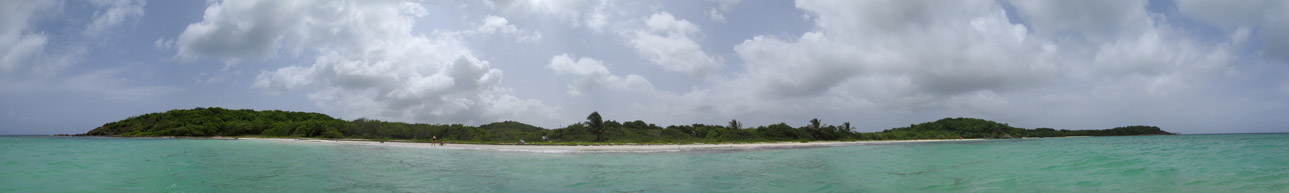 Plata beach panorama as seen from sea