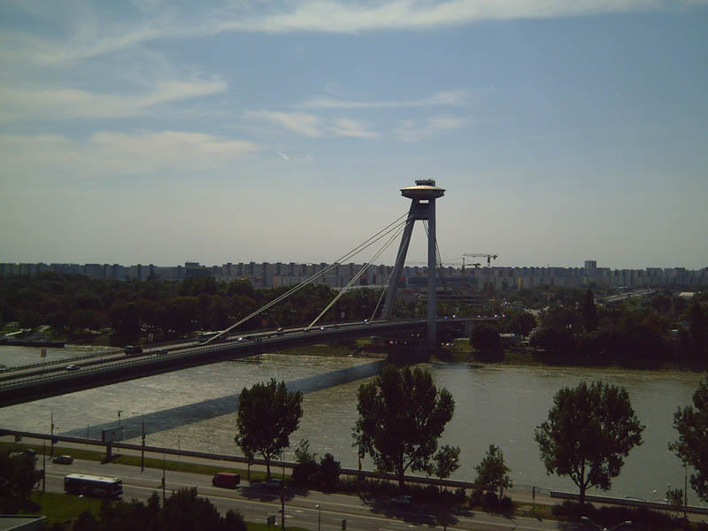 A view from the castle to the river of Dunaj with New Bridge