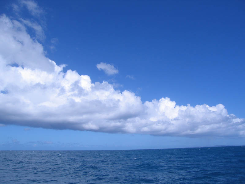 On the ferry, Jojo photographed clouds stretching from El Yunque to Culebra