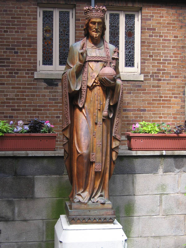 Statue next to church