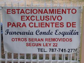 A sign in front of the same funeral house. It could be translated as 'Parking solely for clients of our funeral house' (April 2007) A sign in front of the same funeral house. It could be translated as 'Parking solely for clients of our funeral house' (April 2007)