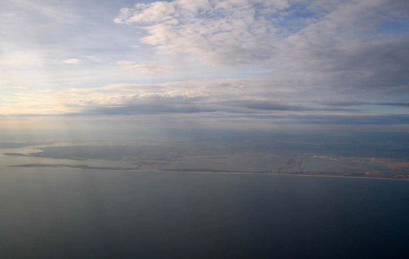 A view to New York and Long Island while departing