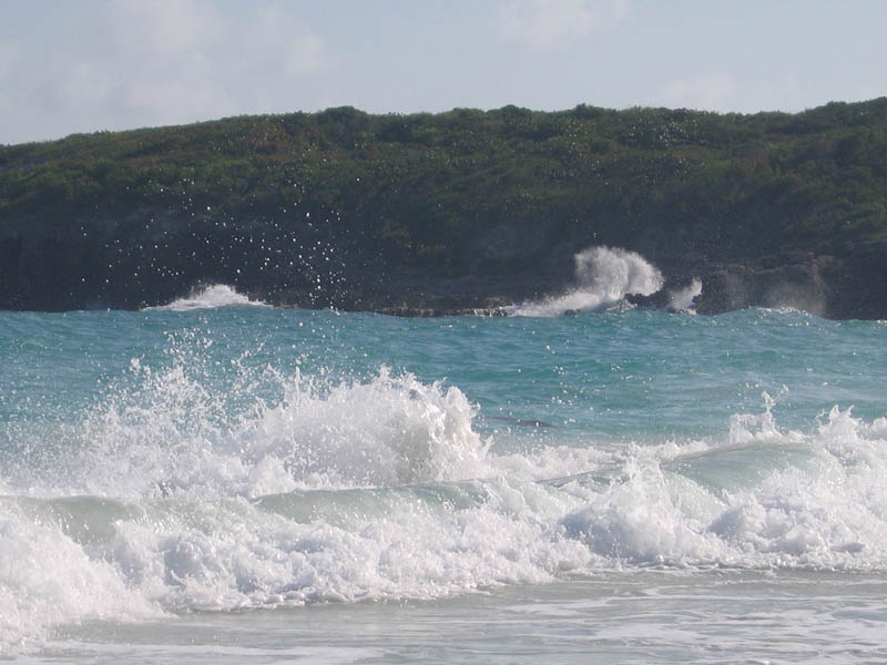 I was swimming there three days ago, right next to those rocks