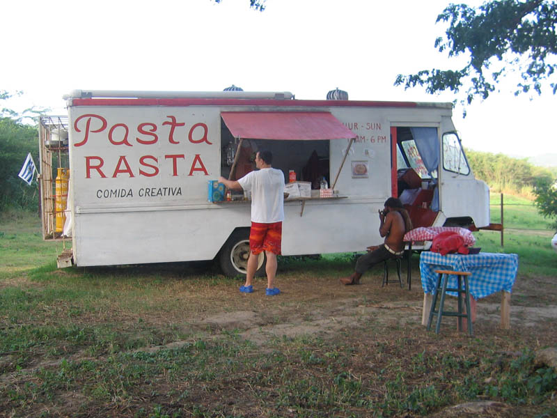 Pasta RASTA creative kitchen - a stand next to entrance to the wildlife refuge