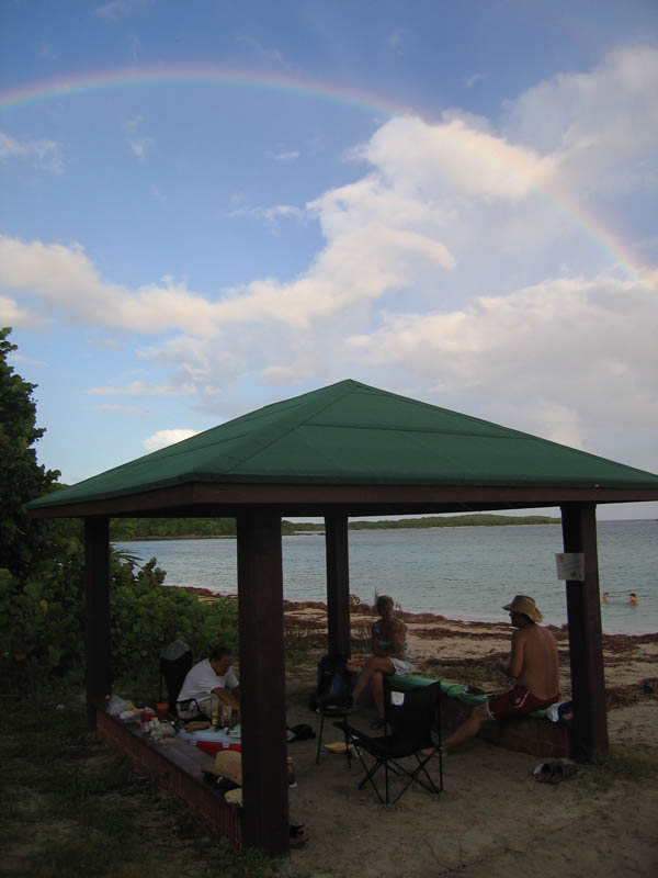 Barbecue under the Caribbean rainbow