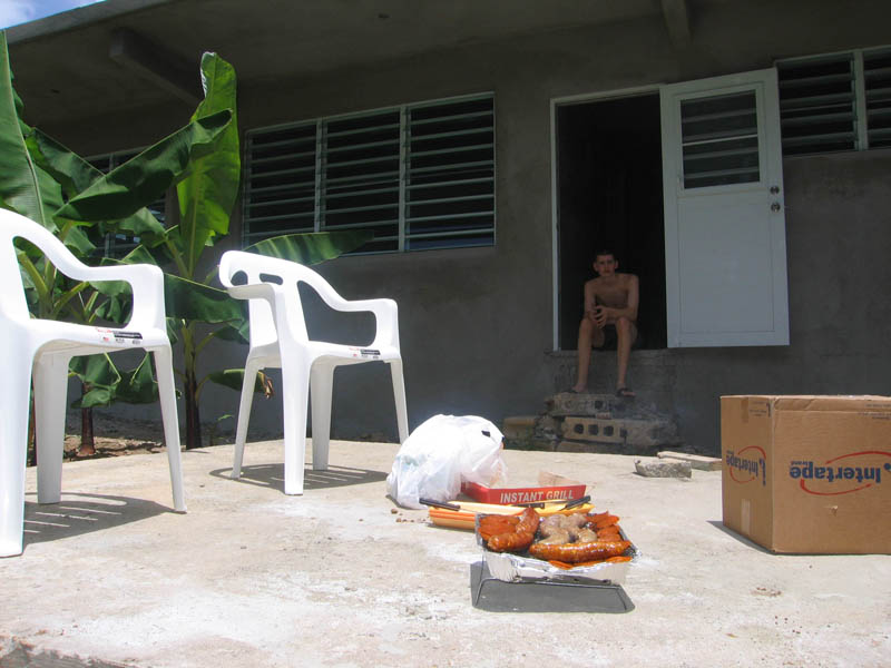 A view to our temporary kitchen...