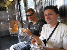 Breakfast in subway on the way to the city (July 2007) Breakfast in subway on the way to the city (July 2007)