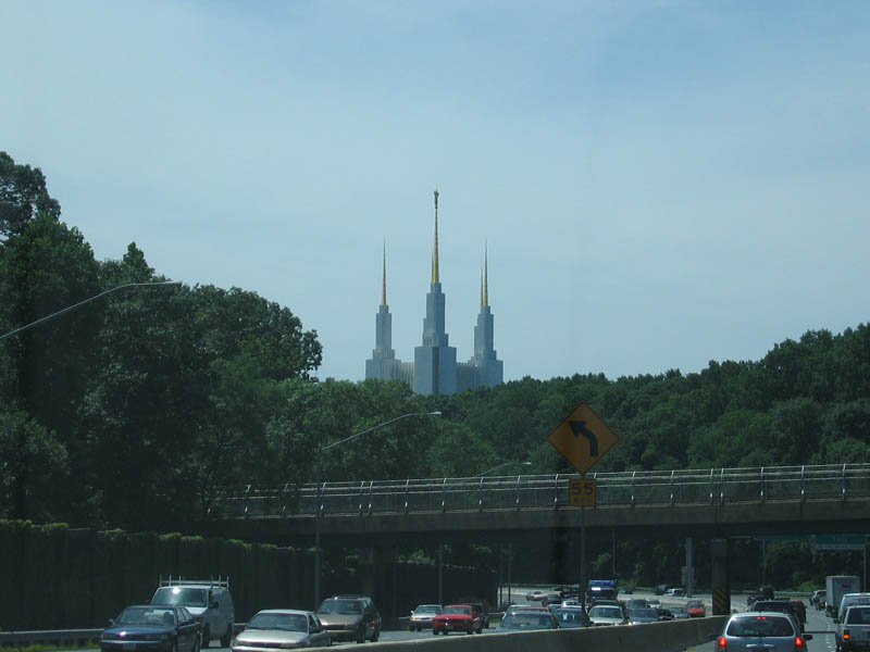 The surprisingly looking building next to the highway is Washington Mormon Temple