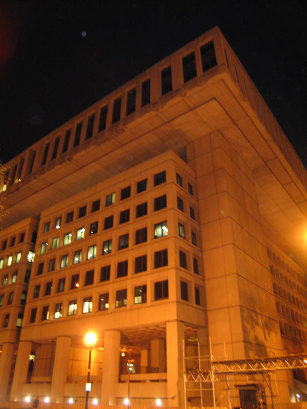 FBI central building across the street from Hard Rock Cafe