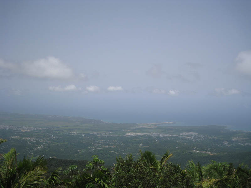 A view to the Northern shore of Puerto Rico and Atlantic Ocean