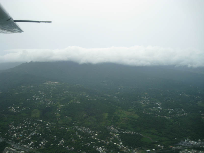 El Yunque hidden in clouds