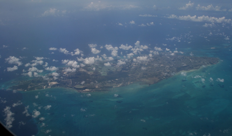 Nassau, the capital, is located on this island (on the right) (June 2008)
