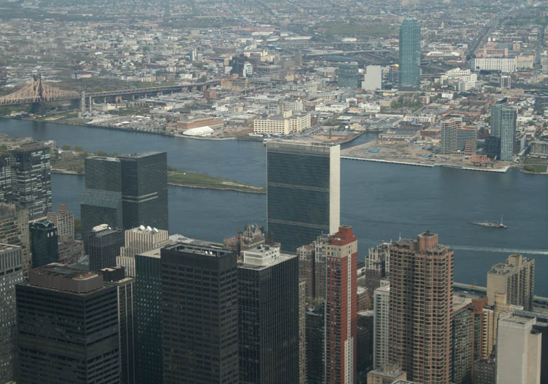 There we were two days ago - the U.N. building on the East River bank