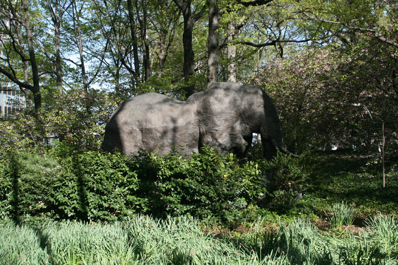 An elephant hidden in the UN park