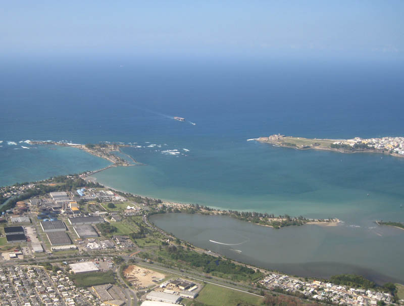 Isla de Cabras, Bacardi, El Morro, Old San Juan with the Atlantic in the background