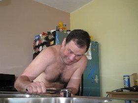 Drilling the hole to the sinktop (April 2008) Drilling the hole to the sinktop (April 2008)