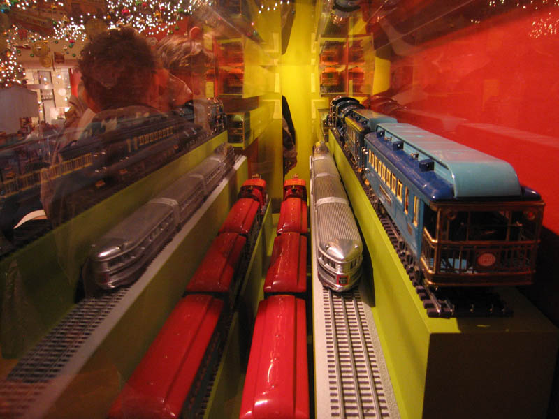 Trains in MTA shop, Grand Central (January 2008)