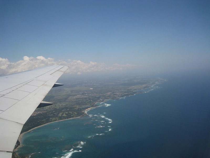 View from the airplane to the Northern Puerto Rico