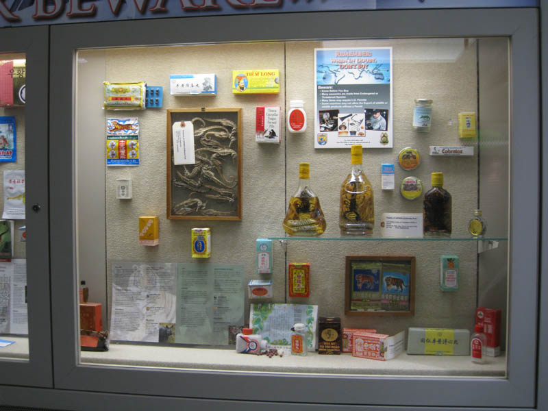 Display of prohibited items smuggled to US