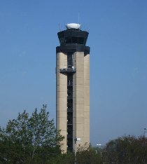 Control tower - unlike other control towers this one has four legs, not only one (April 2009) Control tower - unlike other control towers this one has four legs, not only one (April 2009)