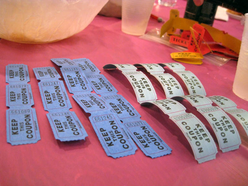 Tickets of various colors - by price