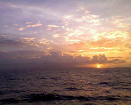 Spectacular sunset seen from the boat (August 2009)