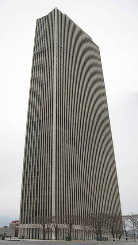 Closer look at Erastus Corning Tower