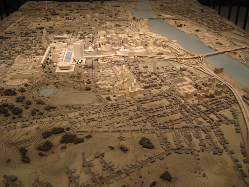 Scaled model of the planned development from the 1960's