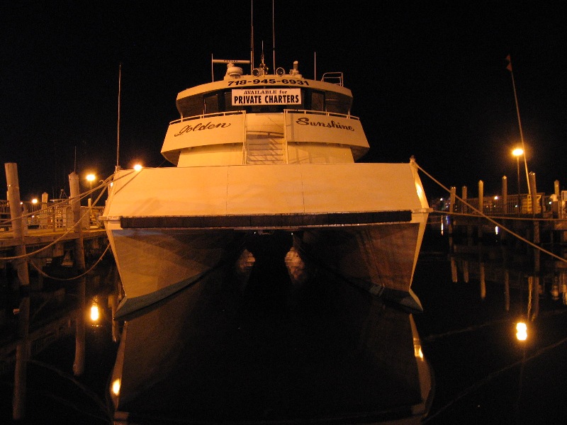 Catamaran laid on a mirror