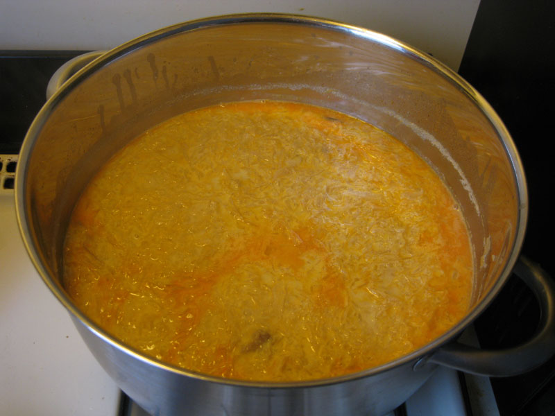 Traditional Slovak Christmas sauerkraut soup