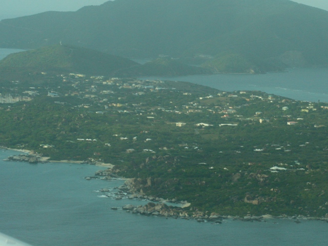 A view to this place from a landing airplane - The Baths are in the middle of the bottom part