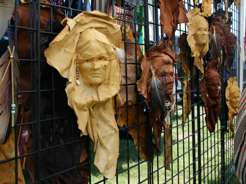 Leather faces - when I asked the guy, how is he making those, he started with: "You know, sometimes a bad kid is runnin' around..."