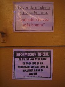 Official information (in short): "Don't curse! We do not have swine flu yet." (July 2009) Official information (in short): "Don't curse! We do not have swine flu yet." (July 2009)