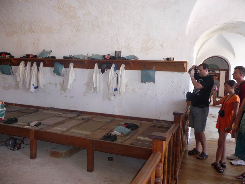 Tourists in barracks