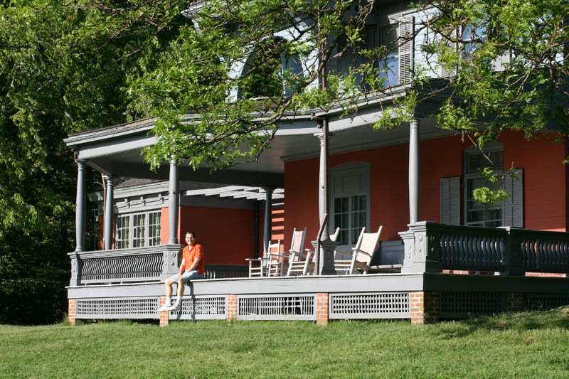 On the porch