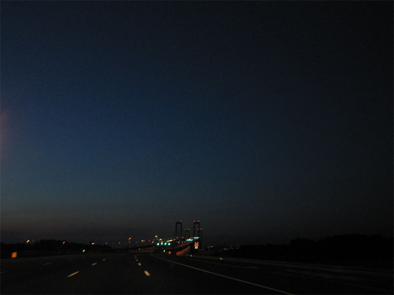 Delaware Memorial Bridge - crack of dawn as we're entering New Jersey