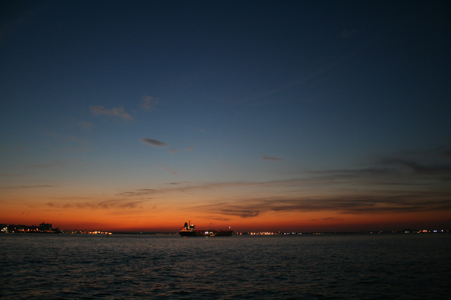 Sunset over the New York Bay