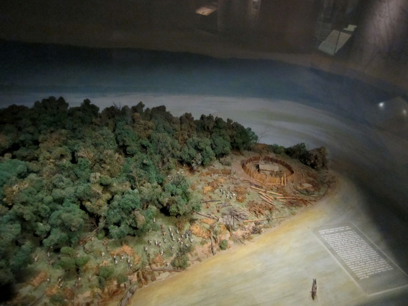 Diorama showing occupation of the Point in April 1754