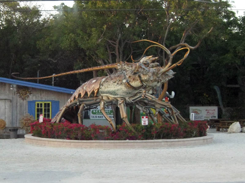 Giant lobster next to road